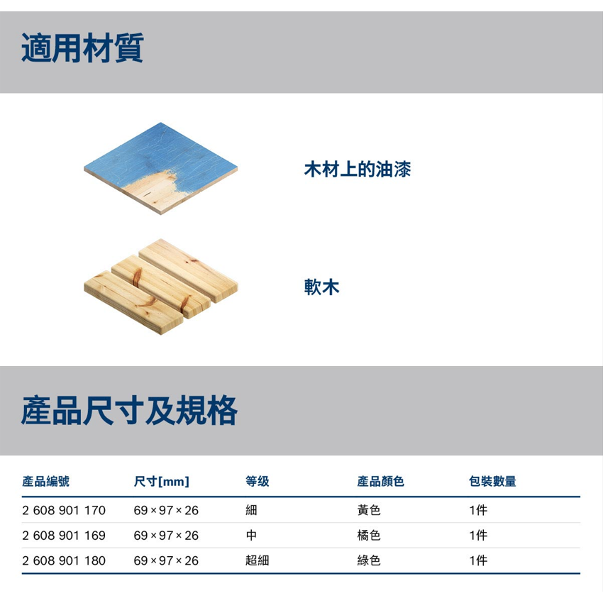 BOSCH博世 69*97*26mm方型砂紙
