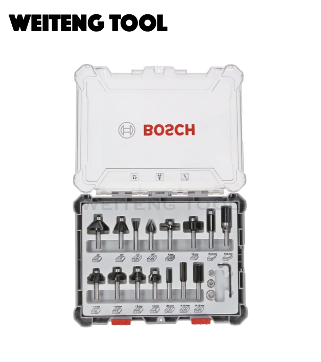 BOSCH博世 木工修邊刀15件套裝組