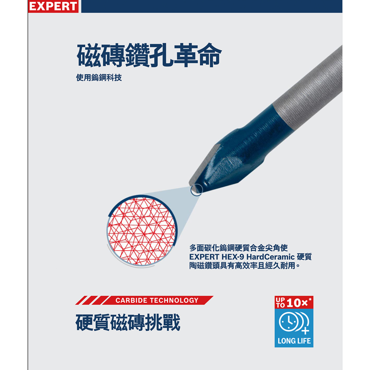 BOSCH博世 六角柄超硬磁磚鑽頭
