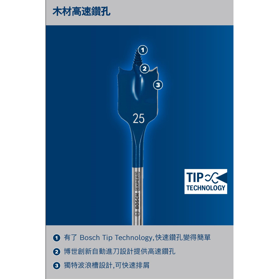 BOSCH博世 木工用快速扁平鑽頭