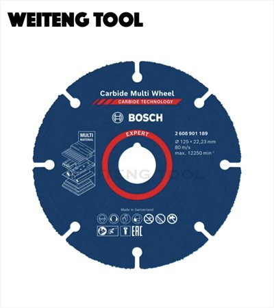 BOSCH博世 2608901189 5"(125mm)超耐久鎢鋼多功能切削砂輪片